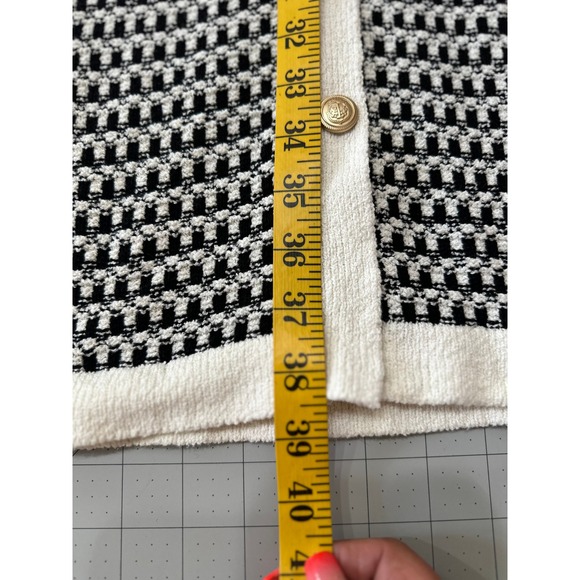 Talbots Womens Black‎ White Geometric Knit Sleeveless Button Front Dress Size L - Picture 12 of 12